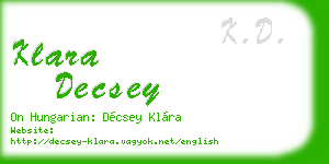 klara decsey business card