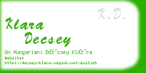klara decsey business card